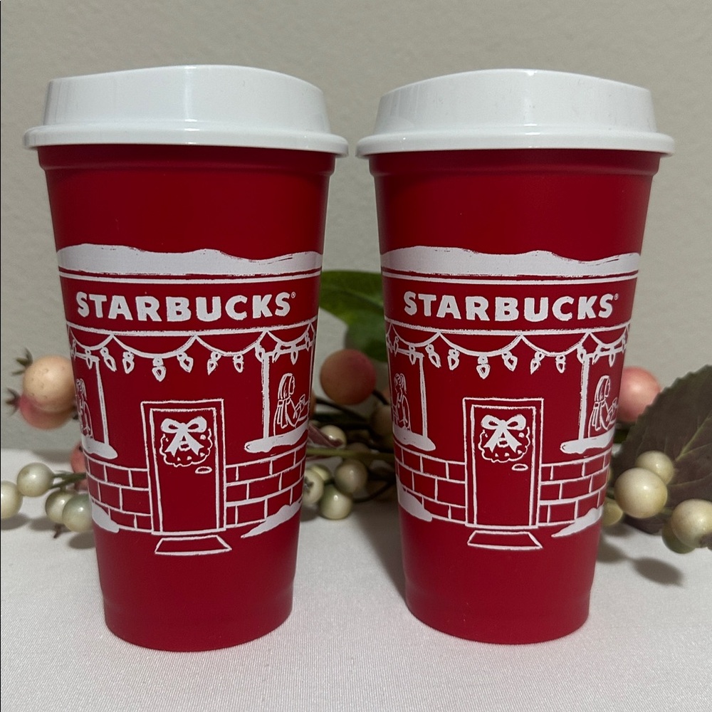 Starbucks set of 2 reusable red cups~ Red Cup Day